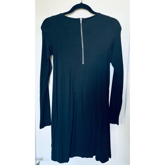 Express Black Long Sleeve Jersey Skater Dress - Picture 3 of 5